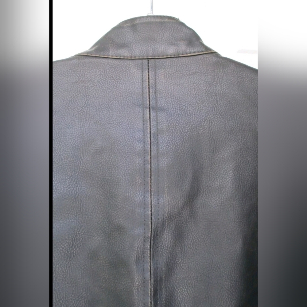 American Rag Jacket Men's Faux Leather Black Lined Motorcycle Size Small - Picture 8 of 15